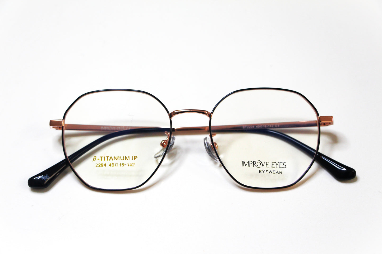 Improve Eyes BT2294 Black & Rose Gold Metal